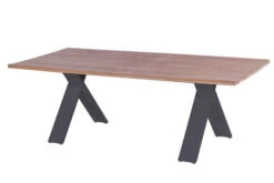 HARTMAN Xanadu Esstisch, Xerix, Alu / Teakholz, 220 X 100 Cm, X-Gestell