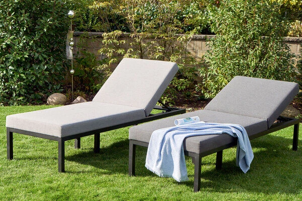 HARTMAN Eva Loungeliege, Flanelle, Sunbrella, 195 X 70 X 45 Cm, Rückenlehne Verstellbar, Hohe Liegefläche