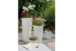 8-SEASONS Shining Classic Pot XL Pflanzgefäß, Weiß, Polyethylen, 49x100cm, Indoor & Outdoor