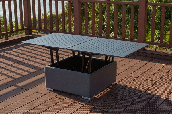 OUTFLEXX Loungetisch, Flanelle, Alu/Sunbrella, 78/157 X 78 X 37/64 Cm, Höhenverstellbar