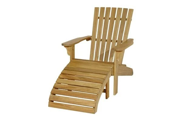 Ploß Adirondack Sessel, Teakoptik, FSC®-Akazienholz, 73x89x88 Cm, Mit Hocker 50x51x33,5 Cm – Bild 3