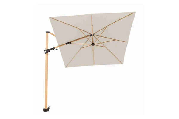 DOPPLER Alu Wood Pendelschirm, Natur, Alu/Polyester, 300x220 Cm, Mit Kurbel, Holzoptik â Bild 2