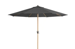 DOPPLER Alu Wood Mittelstockschirm, Anthrazit, Alu/Polyester, 350cm, Mit Kurbel, Holzoptik