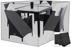 OUTFLEXX Premium Abdeckhaube Für Esstischgarnituren, Schwarz, 178x124x83cm, Wasserbeständig