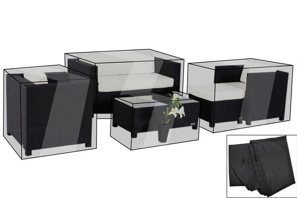 OUTFLEXX Premium Abdeckhauben-Set Für Sitzgruppe: 1298 / 1299, Schwarz, Wasserbeständig, Bis 2015er Version