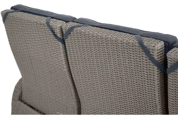 Ploß Vigo Comfort 3-Sitzer Speise-/Lounge-Sofa, Stahlgrau-meliert, Polyrattan, 210x84x110cm, Verstellbar – Bild 11