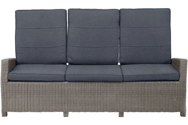 Ploß Vigo Comfort 3-Sitzer Speise-/Lounge-Sofa, Stahlgrau-meliert, Polyrattan, 210x84x110cm, Verstellbar – Bild 12