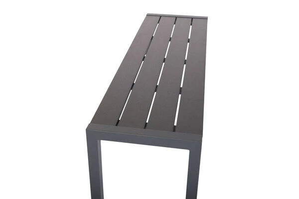 VILLANA Bank, Anthrazit, Alu/Holzimitat, 135x40x45 Cm, Für Bis Zu 3 Personen – Bild 5