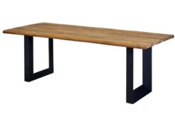 OUTFLEXX Trui Esstisch, Natur/anthrazit, Alu/recycled FSC-Teak, 200 X 100 Cm, U-Gestell