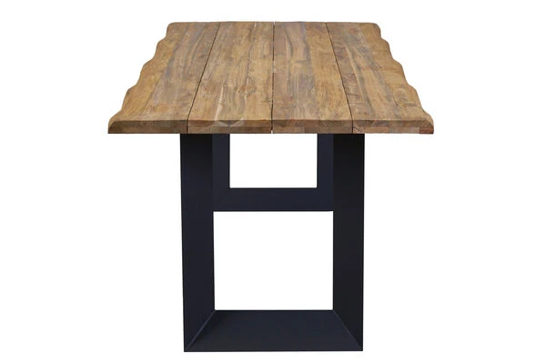 OUTFLEXX Trui Esstisch, Natur/anthrazit, Alu/recycled FSC-Teak, 200 X 100 Cm, U-Gestell – Bild 3