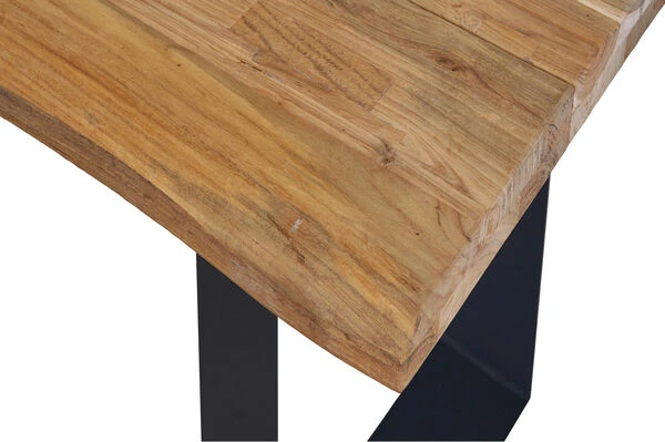 OUTFLEXX Trui Esstisch, Natur/anthrazit, Alu/recycled FSC-Teak, 200 X 100 Cm, U-Gestell – Bild 6