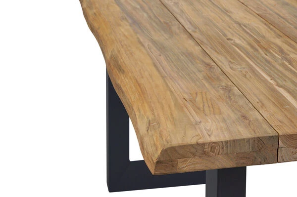 OUTFLEXX Trui Esstisch, Natur/anthrazit, Alu/recycled FSC-Teak, 200 X 100 Cm, U-Gestell – Bild 7