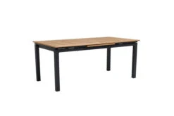 OUTFLEXX Ausziehtisch, Anthrazit Matt, Alu/FSC-Teak, 180/240x100cm, Automatischer Ausziehmechanismus