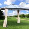 OUTTECH Hardtop Pavillon, Grau, Aluminium, 300x360x270 Cm Mit Seitenteilen Und LED Beleuchtung
