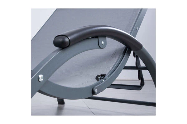 LECO Sonnenliege, Grau, Aluminium/Textilene – Bild 6