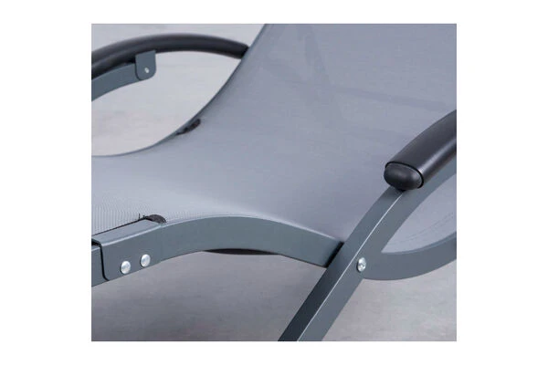 LECO Sonnenliege, Grau, Aluminium/Textilene – Bild 7