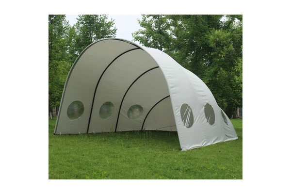 LECO Pavillon Muschel , Grau, Stahl/Polyester, 400 X500 X 282 Cm – Bild 2