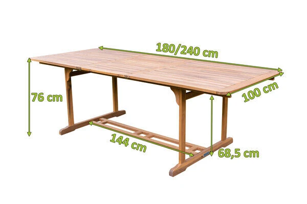 OUTFLEXX Ausziehtisch, Natur, Akazie, 180/240 X 100 Cm, Ausziehfunktion â Bild 5