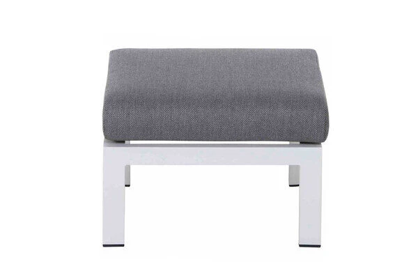 SIENA GARDEN Valencia Loungehocker, Matt Weiß-grau/stone Grey, Alu/Ranotex®-Gewebe, 59x60x43 Cm – Bild 4