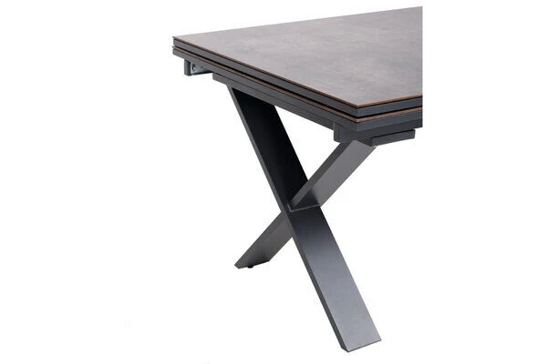 OUTFLEXX Esstischgarnitur, OUTFLEXX® Anthrazit Matt, Alu / HPL / Textil, Tisch 180/280x100cm, 10 Multipositionssessel – Bild 10