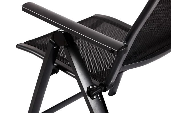 OUTFLEXX Esstischgarnitur, OUTFLEXX® Anthrazit Matt, Alu / HPL / Textil, Tisch 180/280x100cm, 10 Multipositionssessel – Bild 14