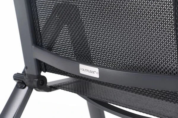 OUTFLEXX Esstischgarnitur, OUTFLEXX® Anthrazit Matt, Alu / HPL / Textil, Tisch 180/280x100cm, 10 Multipositionssessel – Bild 15