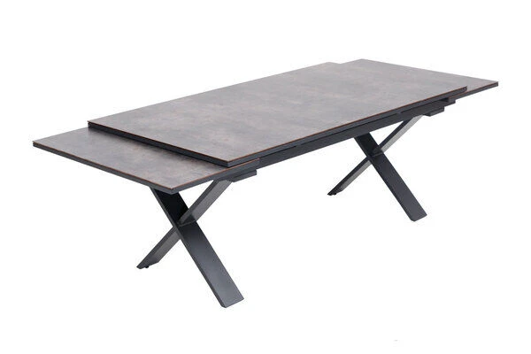 OUTFLEXX Esstischgarnitur, OUTFLEXX® Anthrazit Matt, Alu / HPL / Textil, Tisch 180/280x100cm, 10 Multipositionssessel – Bild 7