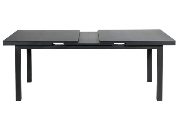 OUTFLEXX Premium Esstischgarnitur, OUTFLEXX® Anthrazit Matt, Alu / Glas / Teak, Tisch 180/240x100cm, 8 Multipositionssessel – Bild 7