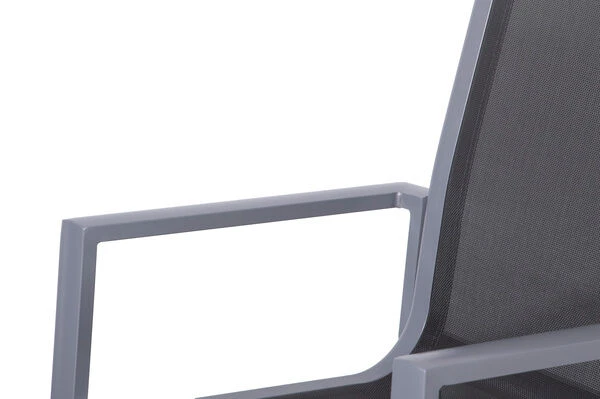 OUTFLEXX Esstischgarnitur, Silber, Alu / Keramik / Textil, Tisch 180/280x100cm, 10 Stapelsessel – Bild 15