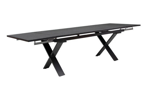 OUTFLEXX Esstischgarnitur, Anthrazit, Alu / Keramik / Textil, 180/280x100cm, 6 Multipositionssessel – Bild 6