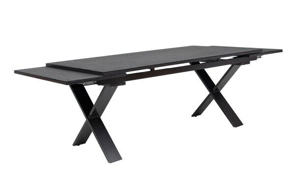 OUTFLEXX Esstischgarnitur, Anthrazit, Alu / Keramik / Textil, 180/280x100cm, 6 Multipositionssessel – Bild 7