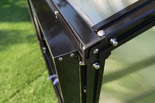 OUTFLEXX Gewächshaus, Schwarz, Alu/Polycarbonat, 186x61x86cm, Pulverbeschichtet – Bild 12