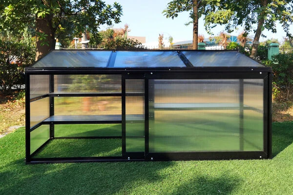 OUTFLEXX Gewächshaus, Schwarz, Alu/Polycarbonat, 186x61x86cm, Pulverbeschichtet – Bild 2