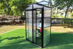 OUTFLEXX Gewächshaus, Schwarz, Alu/Polycarbonat, 111x61x175cm, Pulverbeschichtet