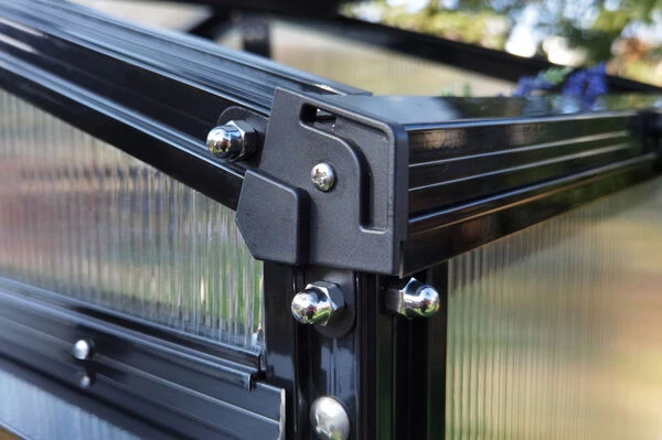 OUTFLEXX Gewächshaus, Schwarz, Alu/Polycarbonat, 111x61x175cm, Pulverbeschichtet – Bild 11