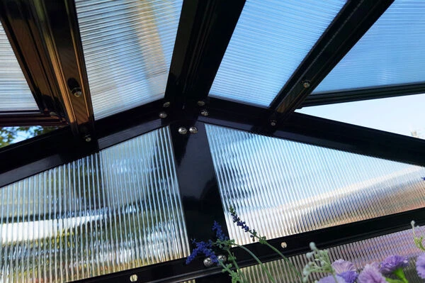 OUTFLEXX Gewächshaus, Schwarz, Alu/Polycarbonat, 111x61x175cm, Pulverbeschichtet – Bild 13