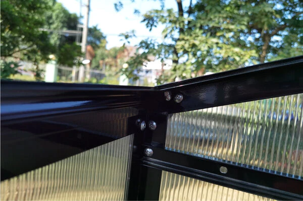 OUTFLEXX Gewächshaus, Schwarz, Alu/Polycarbonat, 111x61x175cm, Pulverbeschichtet – Bild 16