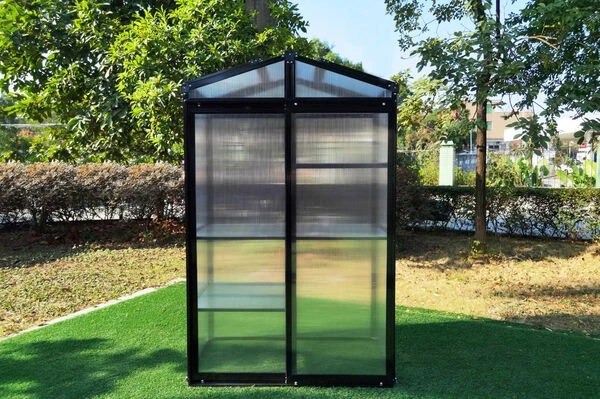 OUTFLEXX Gewächshaus, Schwarz, Alu/Polycarbonat, 111x61x175cm, Pulverbeschichtet – Bild 8