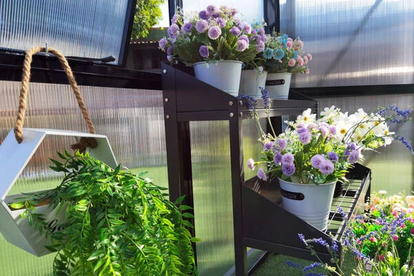 OUTFLEXX Gewächshaus, Schwarz, Alu/Polycarbonat, 309x355x272cm, Pulverbeschichtet – Bild 10