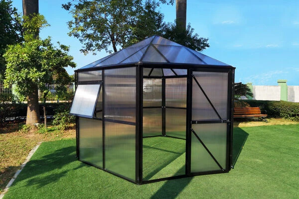 OUTFLEXX Gewächshaus, Schwarz, Alu/Polycarbonat, 309x355x272cm, Pulverbeschichtet – Bild 2