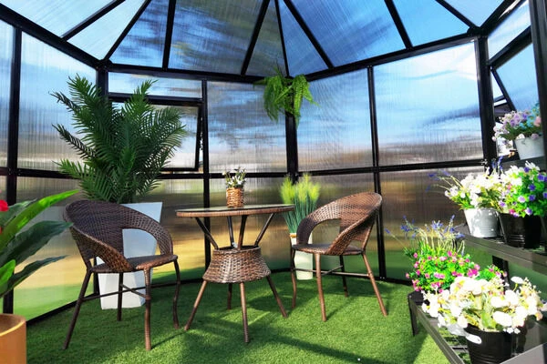 OUTFLEXX Gewächshaus, Schwarz, Alu/Polycarbonat, 309x355x272cm, Pulverbeschichtet – Bild 6