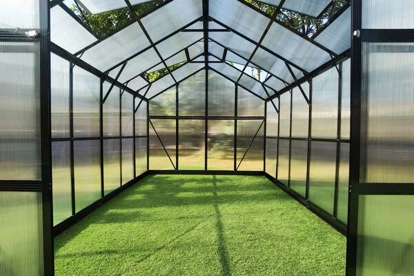 OUTFLEXX Gewächshaus, Schwarz, Alu/Polycarbonat, 372x250x228cm, Pulverbeschichtet – Bild 3