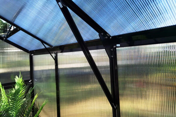 OUTFLEXX Gewächshaus, Schwarz, Alu/Polycarbonat, 372x250x228cm, Pulverbeschichtet – Bild 6