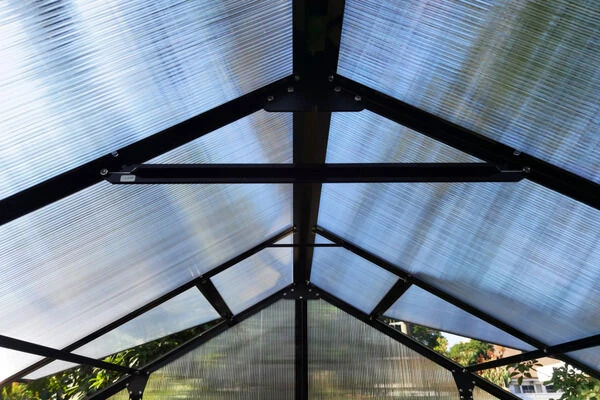 OUTFLEXX Gewächshaus, Schwarz, Alu/Polycarbonat, 372x250x228cm, Pulverbeschichtet – Bild 7