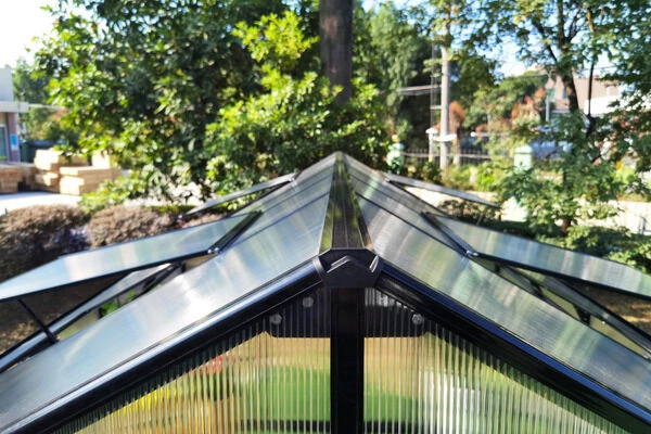 OUTFLEXX Gewächshaus, Schwarz, Alu/Polycarbonat, 372x250x228cm, Pulverbeschichtet – Bild 8