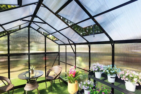 OUTFLEXX Gewächshaus, Schwarz, Alu/Polycarbonat, 433x250x228cm, Pulverbeschichtet – Bild 10