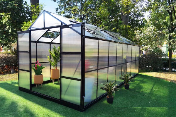 OUTFLEXX Gewächshaus, Schwarz, Alu/Polycarbonat, 494x250x228cm, Pulverbeschichtet – Bild 2