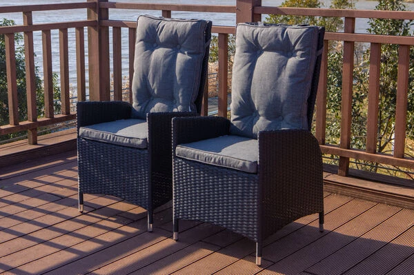 OUTFLEXX 2er Set Dining Sessel, Schwarz, Polyrattan, Je 55 X 65 X 112 Cm, Rücken Stufenlos Verstellbar – Bild 2