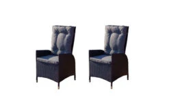 OUTFLEXX 2er Set Dining Sessel, Schwarz, Polyrattan, Je 55 X 65 X 112 Cm, Rücken Stufenlos Verstellbar