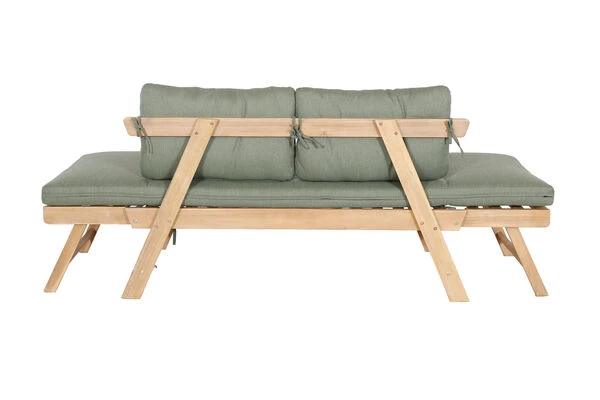 OUTFLEXX Lounge/Liege, FSC Akazie, Teakoptik, 192x70x60cm, Inkl. Polster, Grün – Bild 7